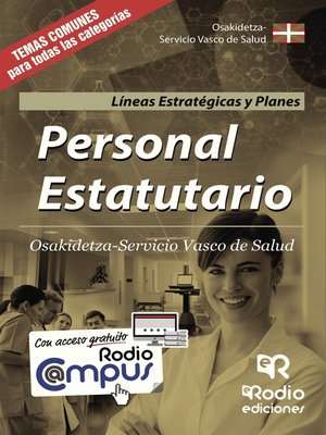 cover image of Personal Estatutario. Osakidetza-Servicio Vasco de Salud. Líneas Estratégicas y Planes